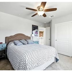 Queen Bed Including Mattress Box Spring And Metal Frame 