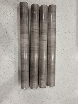 4 Rolls of Gray Wood Peel & Stick Wallpaper