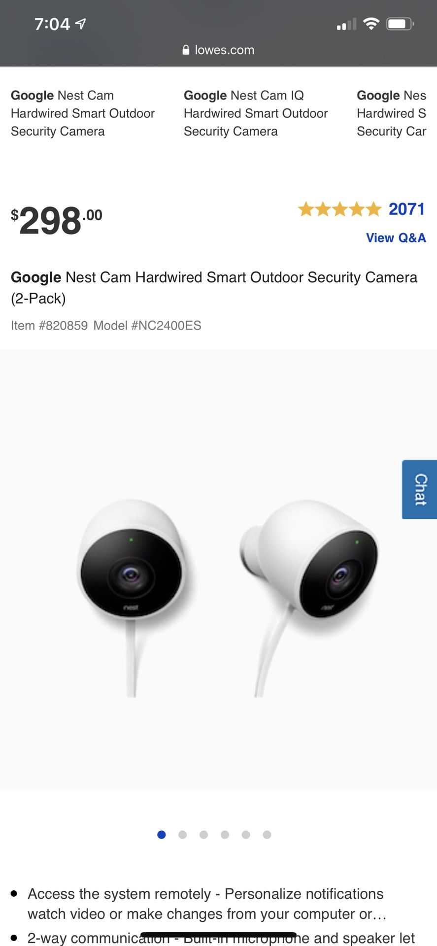 Two pack google nest cam security camera