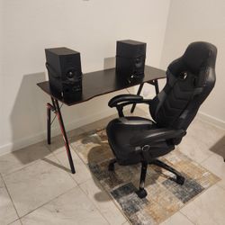 Gaming Chair and Desk (Speakers/ Monitors)