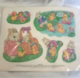 Easter Bunny and Chick Decorative Sticker Sheet