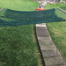 Green  Woven Hammock, Good Shape .