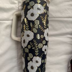 Tumbler Decorative Flower Lace Gold 