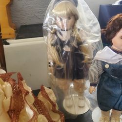 Sailor Porcelain Doll On Stand