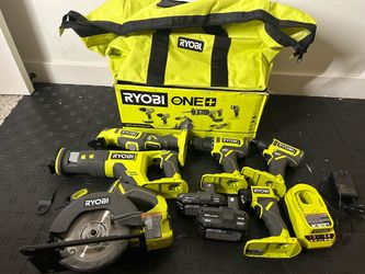 RYOBI ONE+ 18V Cordless 6-Tool Combo Kit with Compact Battery, 4.0 Ah Battery, and Charger
