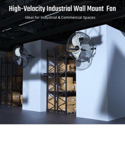 18 Inch Industrial Wall Mount Fan, Max 4200 CFM 3 Speed Commercial Ventilation Metal Fan for Warehouse, Greenhouse, Workshop, Patio, Factory and Basem
