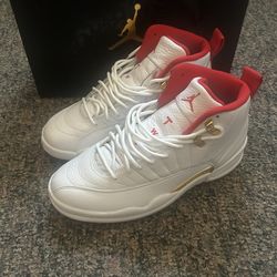 Air Jordan  12 Retro FIBA White Red Gold (2019) Size 8 With Box