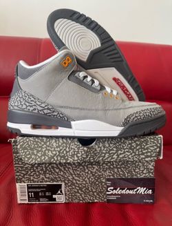 2021 NIKE AIR JORDAN 3 COOL GREY SZ11 NEON Infrared Levis  6 Sample Retro 97 95 Union Fragment Solefly Stranger Things Off White 2 1 FOAMPOSITE