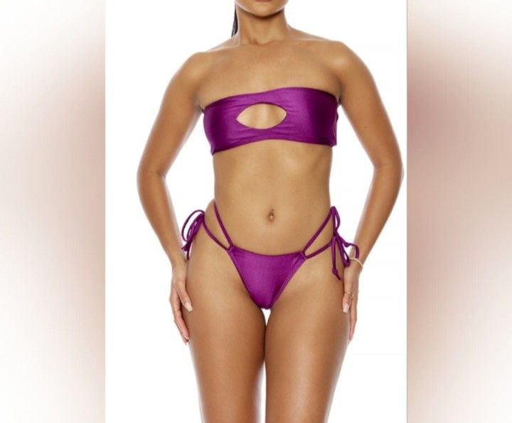 NWT Cancun Bikini Set by Forplay Women's Size Large Violet