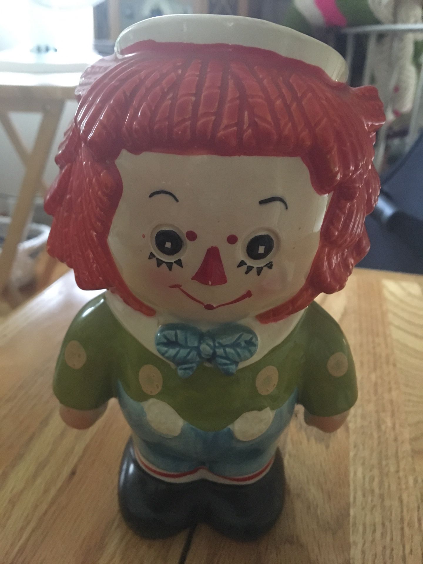 Vintage Raggedy Andy ceramic bank made in Japan