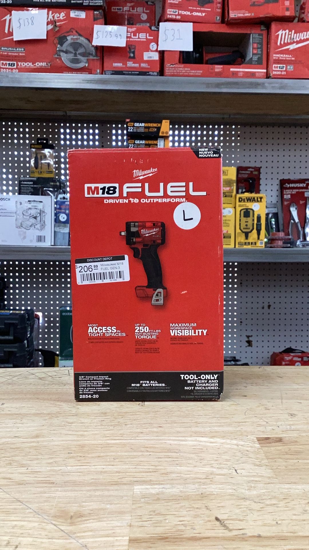 Milwaukee M18 FUEL GEN-3 18V Lithium-Ion Brushless Cordless 3/8 in. Compact Impact Wrench with Friction Ring (Tool-Only)