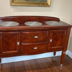 Table Console Sideboard Cherry Mahogany Storage Drawers Chest
