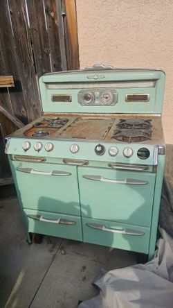 Vintage Mint Green Gas Range Stove