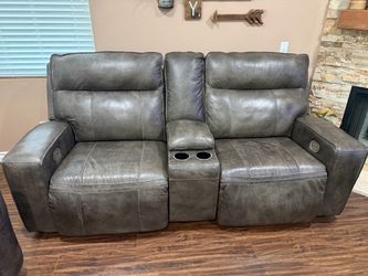 Leather Power Reclining Sofa, Loveseat, and Recliner