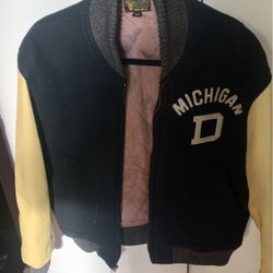 Michigan Letter Jacket - Vintage - Leather And Wool