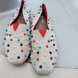 J&M Studded Canvas Flats