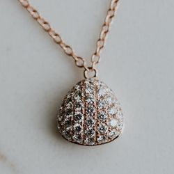 Trillion Outline Pave Necklace