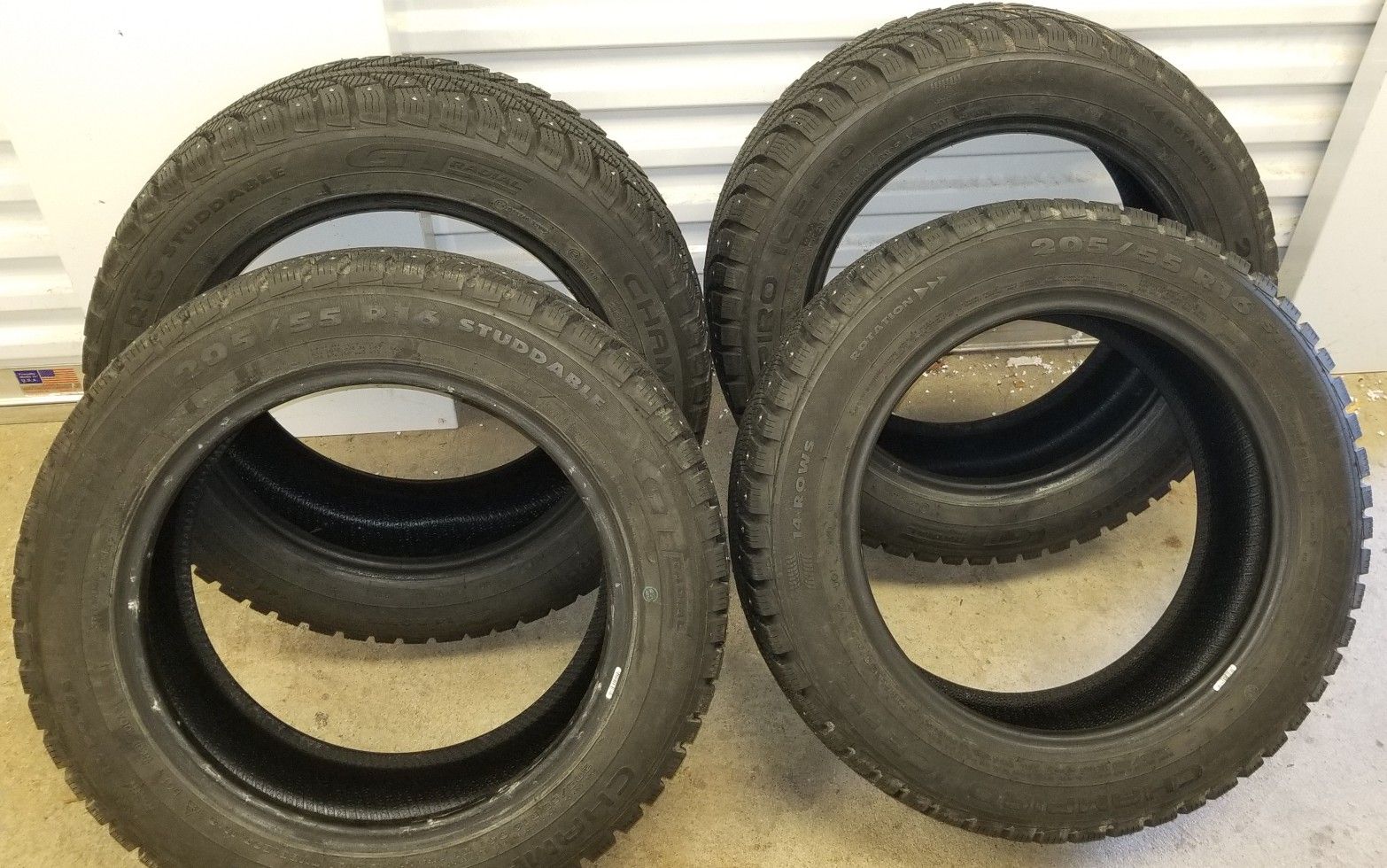 2 sets of snow tires barely used. 250 each set.