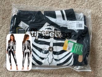 Women’s Halloween Skeleton Bodysuit – One-Piece Costume | Size M