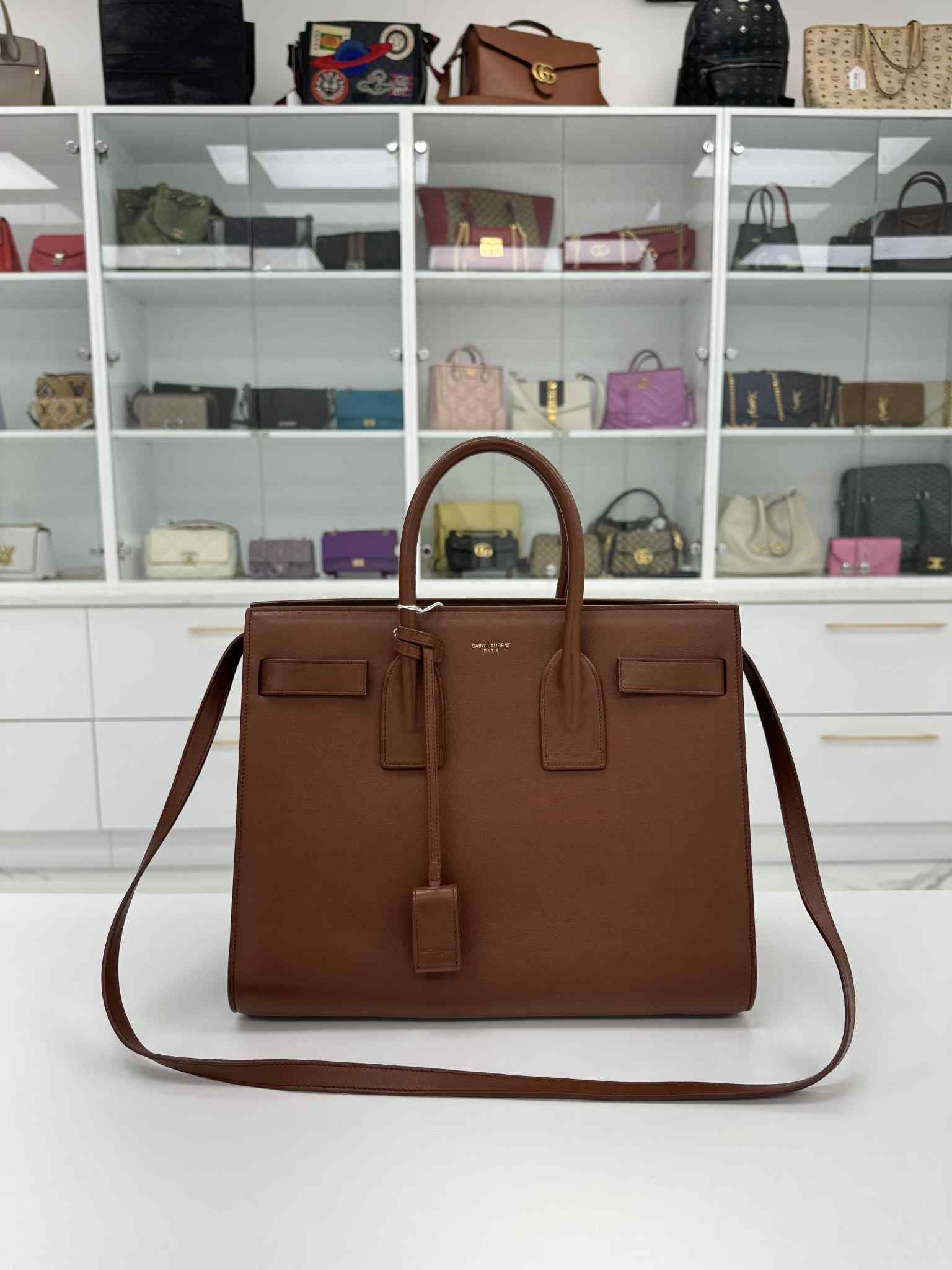 YSL Ssint Laurent Sac De Jour Handbag In Brown