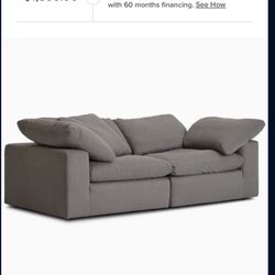 Cloud Couch Gray + Ottoman 