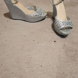 Sparkling womens high heels wedges shoes