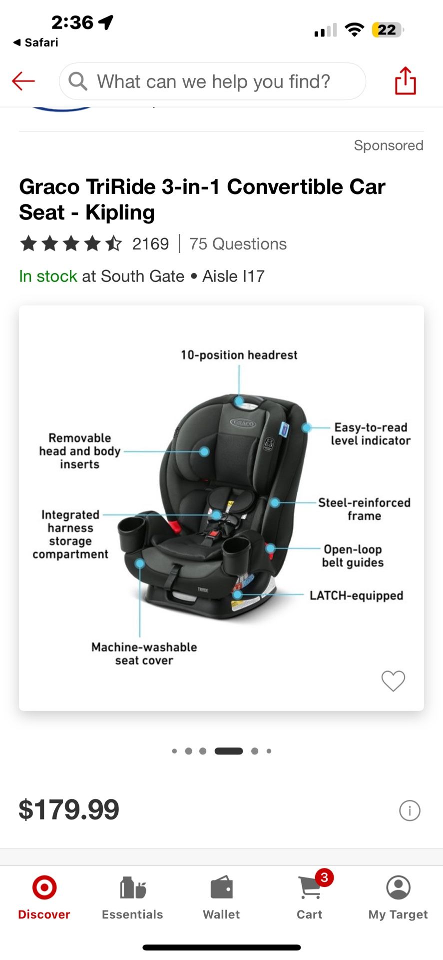 Graco Tri Ride 3-1 Car Seat