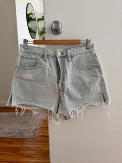 wild fable super high rise cutoff denim shorts light blue size 8