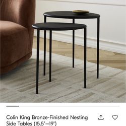West elm - Colin King Bronze-Finished Nesting I Side Tables (15.5"-19")
