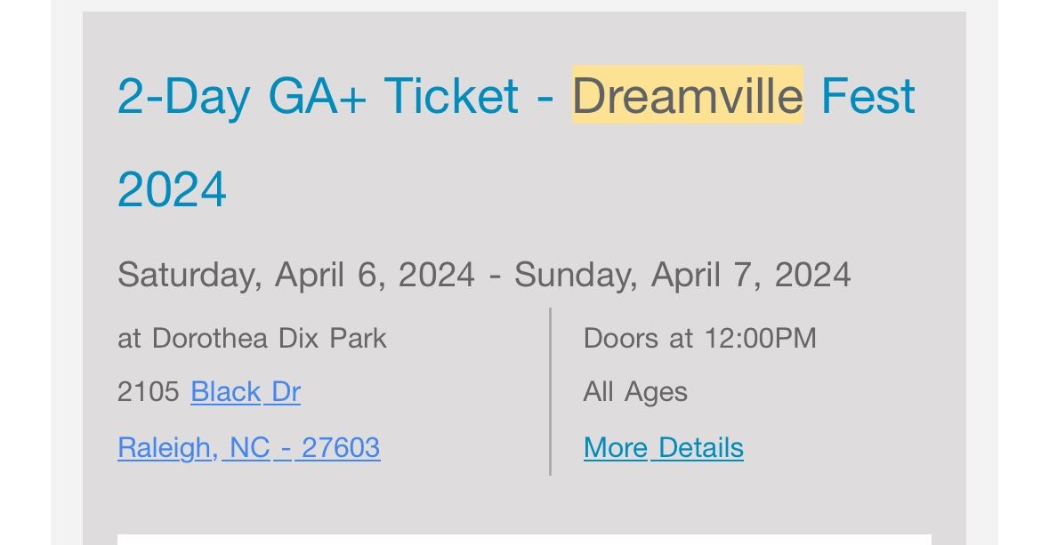 Dreamville GA+ Ticket