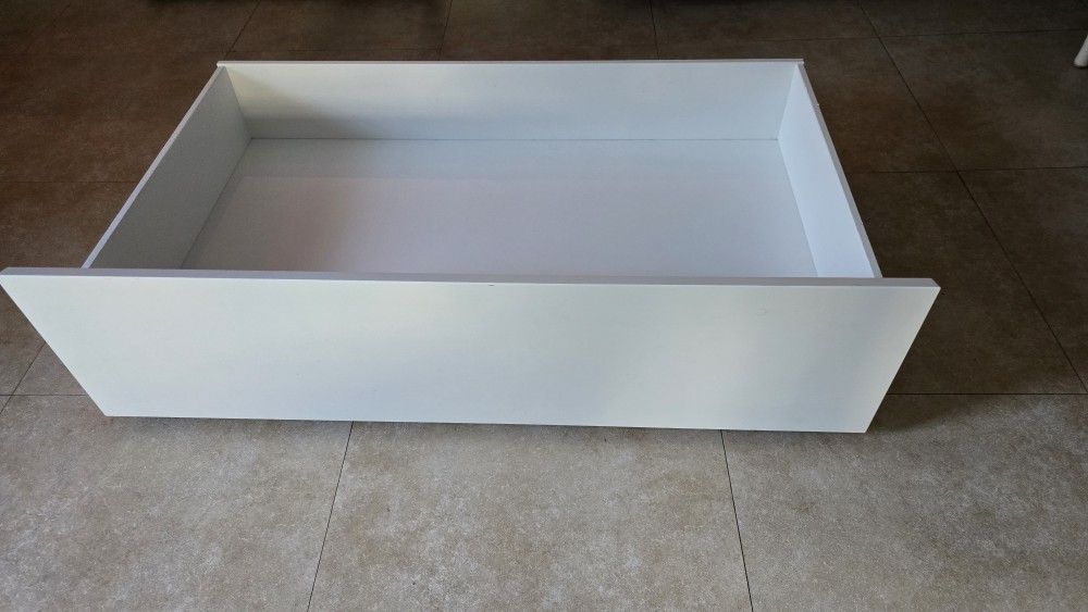 White Malm Rollout Storage Drawers For Under The Bed