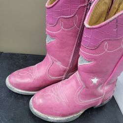 Size 11 Girls Pink Cowgirl Boots