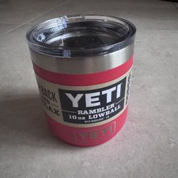 Yeti Red Rambler 10oz Lowball With Slide Lid- NEW