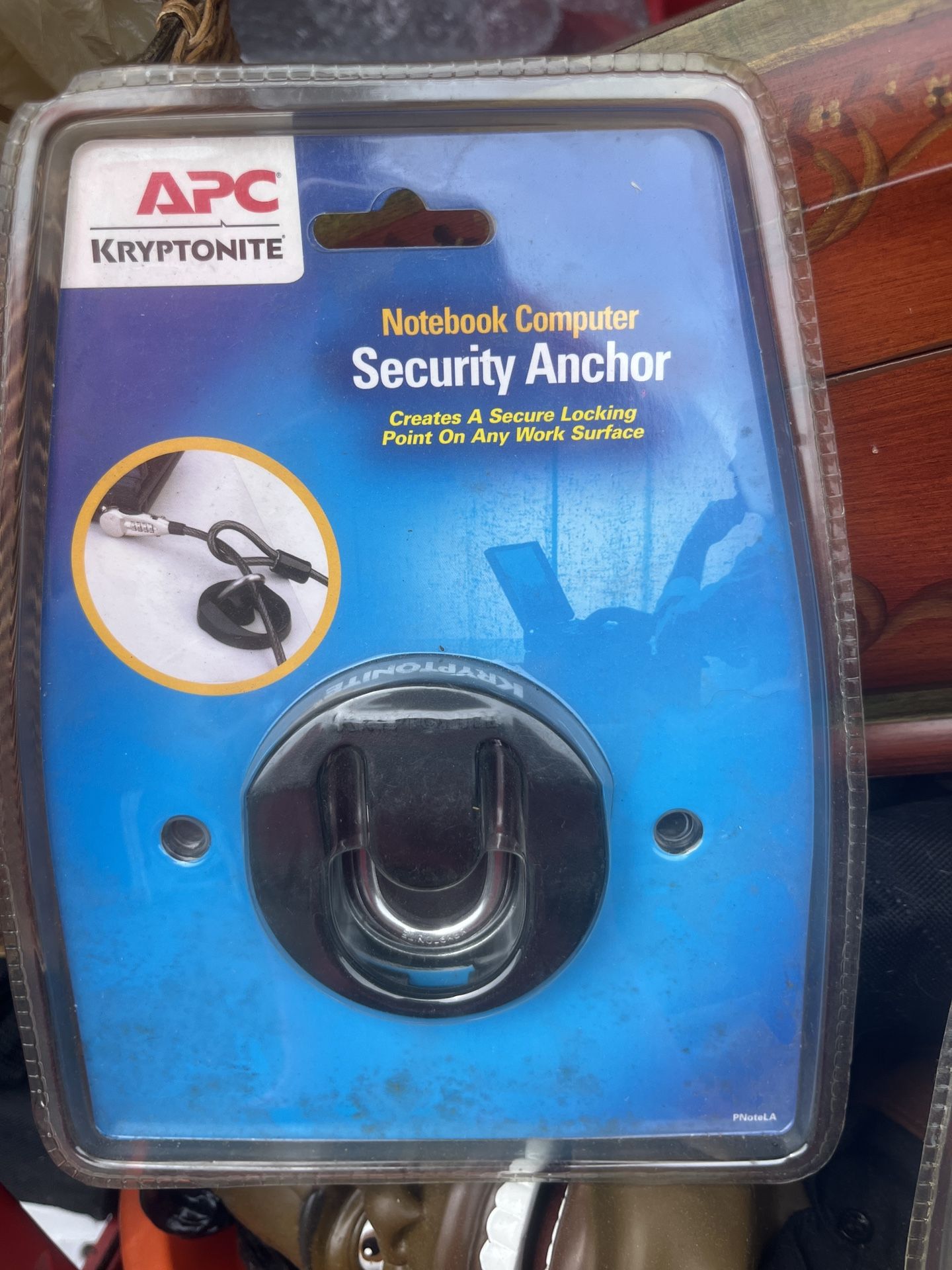 Notebook computer security anchor