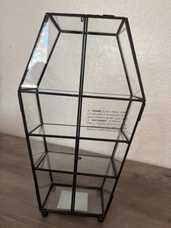 Coffin-Shaped Glass Display Cabinet Halloween