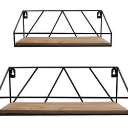 NEW! 2 Pack Wall Shelf Solid Wood Shelves for Wall Organizers and Storage Spice Rack Wall Mount, Rustic Decor, Light