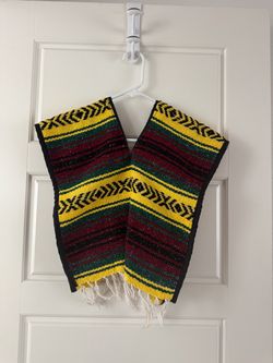 NEW- Kids Woven Striped Mexican Poncho with Fringe