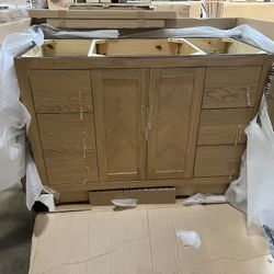 48” Light Oak Single Bathroom Vanity Cabinet 