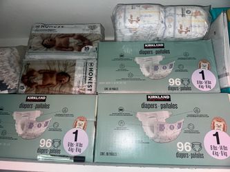 Size 1 diaper Kirkland and honest brands