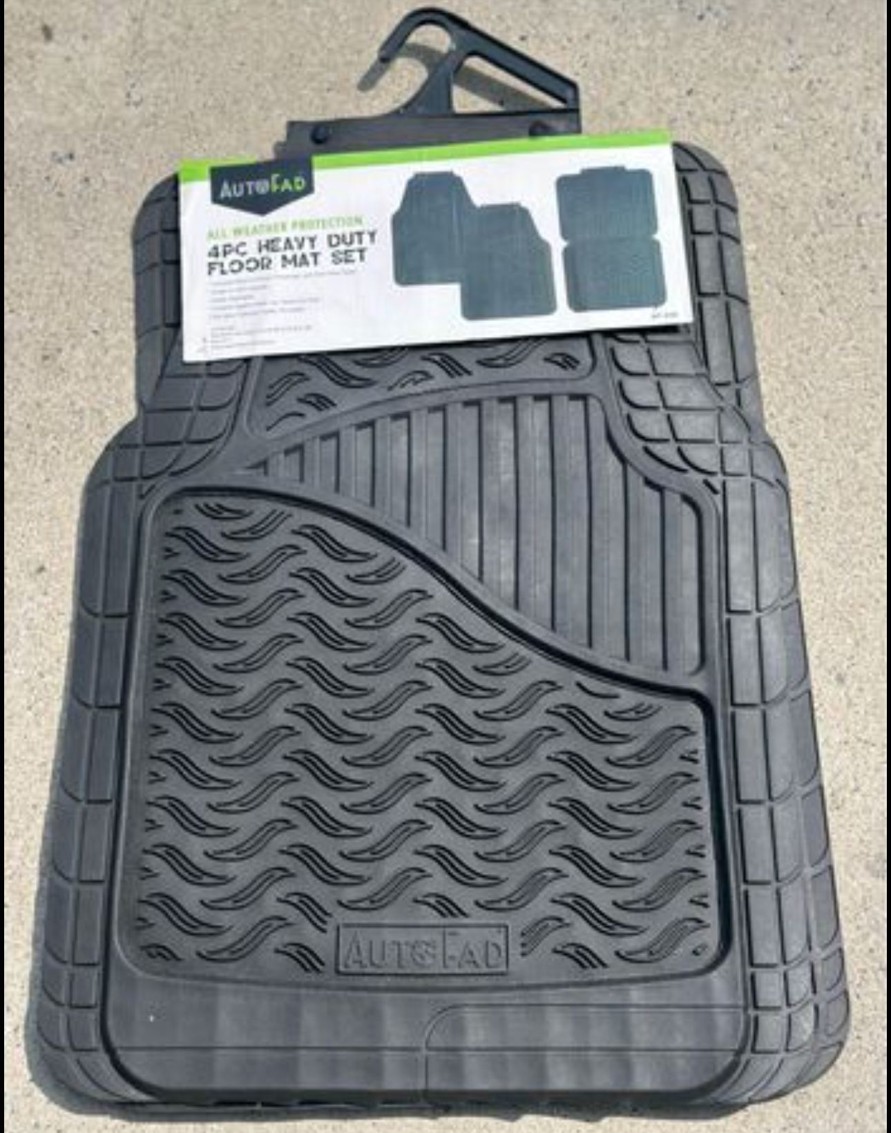 Auto Fad - 4 Piece Heavy Duty Floor Mat Set Black  - Universal Fit  - All Weather  - New
