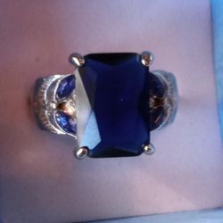 Brand New Comes Gift Boxed 5ct Lab Created Sapphire Ring Size 9 