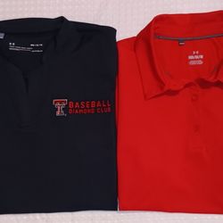 UA Texas Tech Baseball Diamond Club Shirt Women's Size Medium $15 For Both 