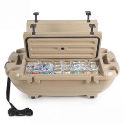 Floating Cooler, 40 QT Floating Ice Chest with Dry Storage & Tow Rope, Premium LLDPE Amphibious Drink Cooler for Water & Land, Cruise Smoothly Stable 
