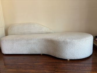 Ivory Boucle Serpentine Style ‘Alfred’ Sofa By Industry West