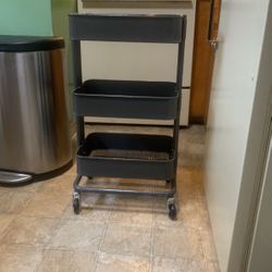 Sturdy Dark Grey Rolling Cart