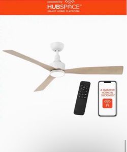 Home Decorators Collection Ryland 52 in. Smart Indoor/Outdoor Matte White Ceiling Fan with Adjustable White LED with Remote Powered by Hubspace