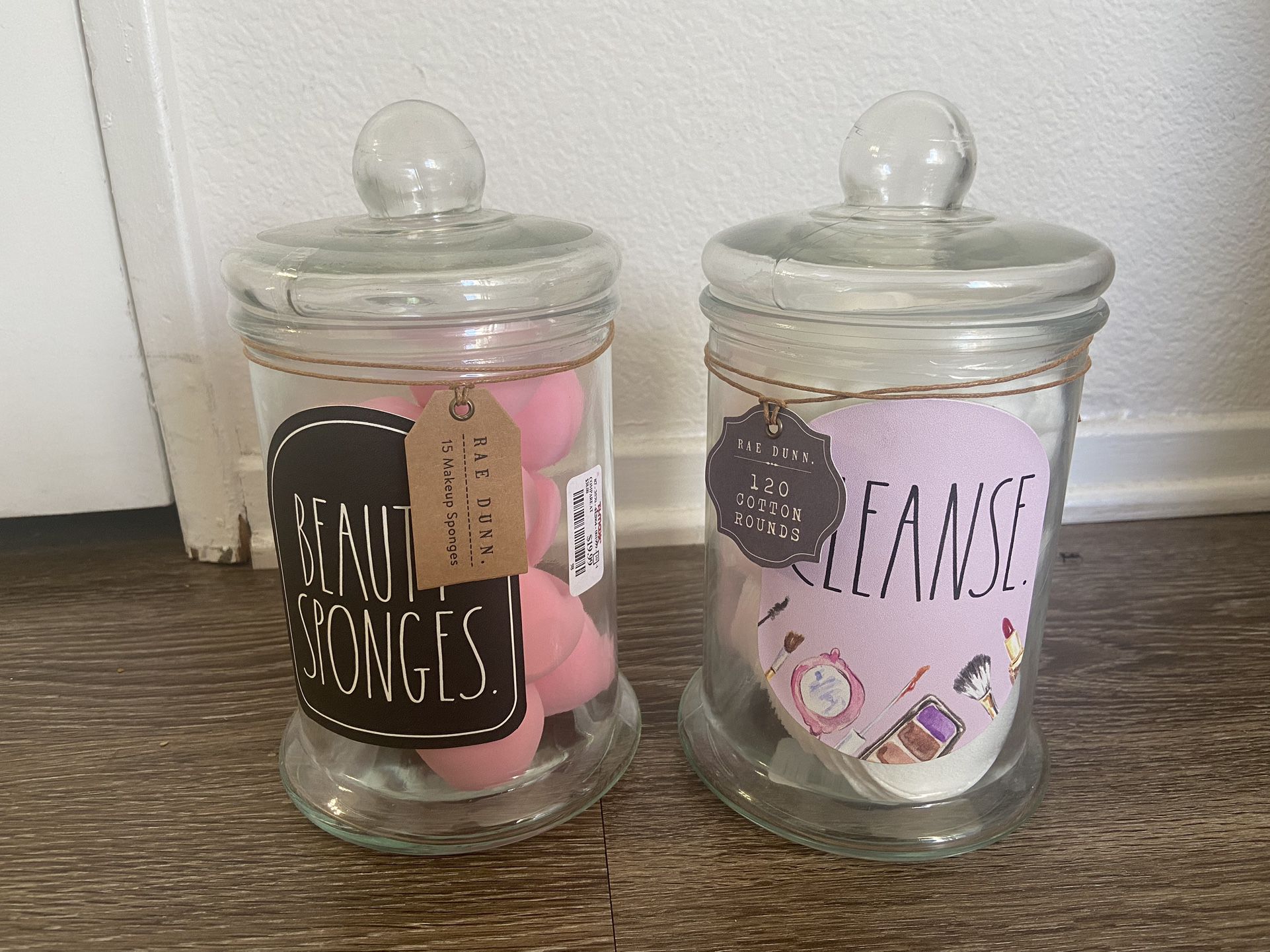 Vanity - 2 Jars Of Beauty Blenders & Cotton Balls