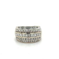 14kt Gold Mens Diamond Ring 5 Row Of Diamonds Size 10 1/2 11.8grams 158655 1