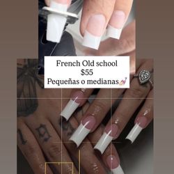 French Tip Nail Acrylics Set 