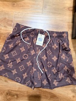 Bravest Studios LA Monogram Mesh Shorts Brown XXL NWT